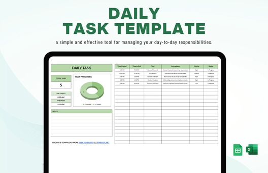 Daily Task Template Daily Task Template