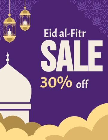 Free Eid al-Fitr Flyer Background Template to Edit Online