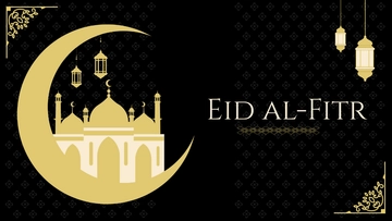 Free Eid al-Fitr Black Background Template to Edit Online