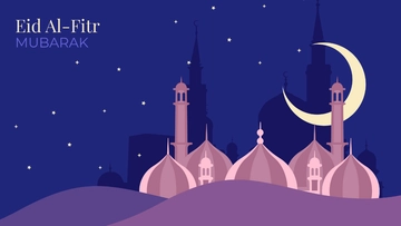 Free Eid al-Fitr Blue Background Template to Edit Online