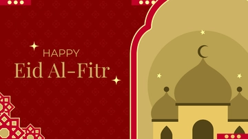Free Eid al-Fitr Red Background Template to Edit Online