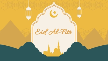 Free Eid al-Fitr Yellow Background Template to Edit Online