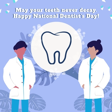 Free National Dentist's Day Wishes Clipart Template to Edit Online