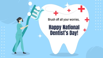 Free National Dentist's Day Wishes Background Template to Edit Online