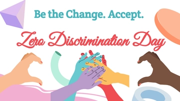Free Zero Discrimination Day Cartoon Background Template to Edit Online