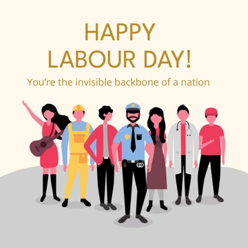 Free Labour Day Whatsapp Post Template to Edit Online