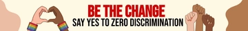 Free Zero Discrimination Day Website Banner Template to Edit Online