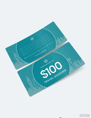 $100 Travel Voucher Template