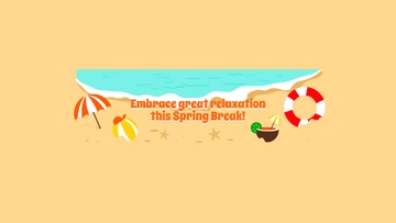 Free Spring Break Youtube Banner Template to Edit Online