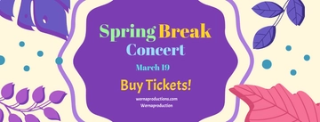 Free Spring Break Facebook Cover Banner Template to Edit Online