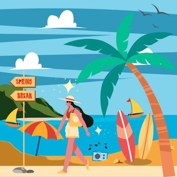 Free Spring Break Clipart Template to Edit Online