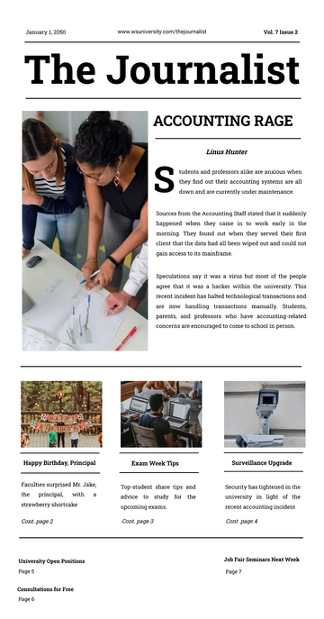 Free School Newspaper Template to Edit Online