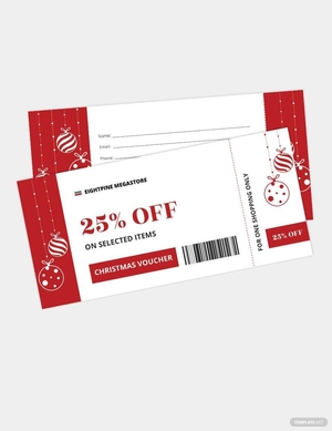 Christmas Boarding Pass Ticket Voucher Template