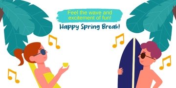 Free Spring Break Twitter Post  Template to Edit Online