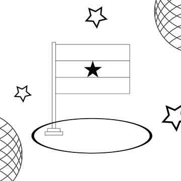 Free Ghana Independence Day Drawing Clipart Template to Edit Online