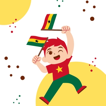 Free Ghana Independence Day Cartoon Clipart Template to Edit Online