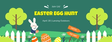 Free Easter Egg Hunt Facebook Cover Banner Template to Edit Online