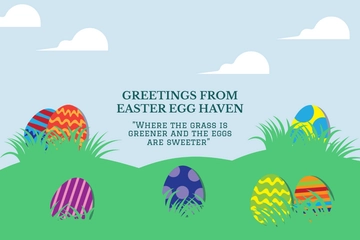 Free Easter Egg Hunt Post Card Template to Edit Online