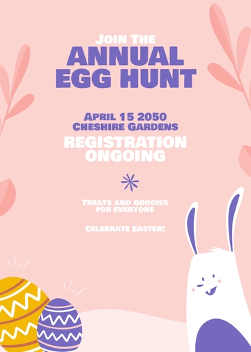 Free Easter Egg Hunt Invitation Template to Edit Online