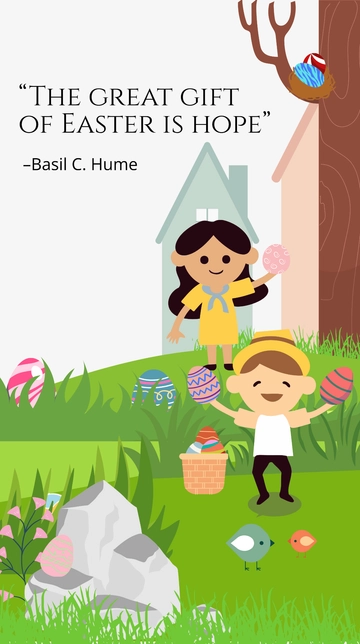 Free Easter Egg Hunt Quote Template to Edit Online