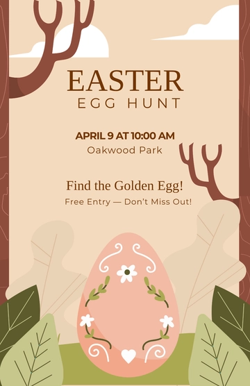 Free Easter Egg Hunt Poster Template to Edit Online