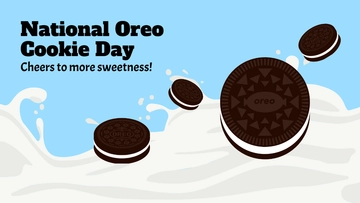 Free National Oreo Cookie Day Banner Background Template to Edit Online
