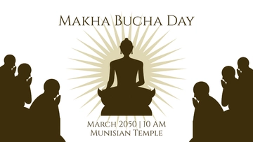 Free Makha Bucha Invitation Background Template to Edit Online