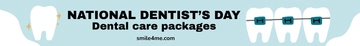 Free National Dentist's Day Website Banner Template to Edit Online