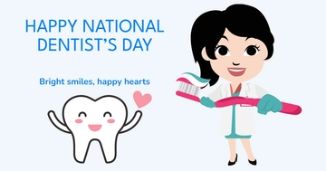 Free National Dentist's Day FB Post Template to Edit Online
