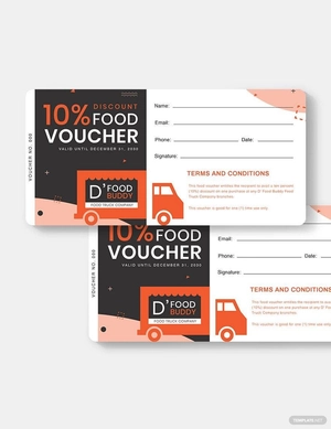 Food Truck Voucher Template