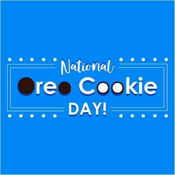 Free National Oreo Cookie Day Clipart Template to Edit Online