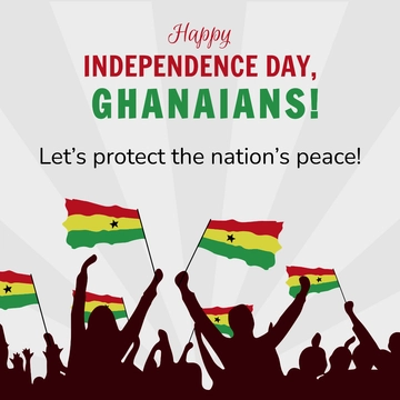 Free Ghana Independence Day FB Post Template to Edit Online