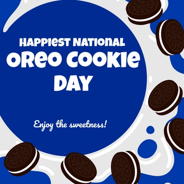 Free National Oreo Cookie Day FB Post Template to Edit Online