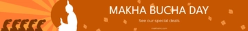 Free Makha Bucha Website Banner Template to Edit Online