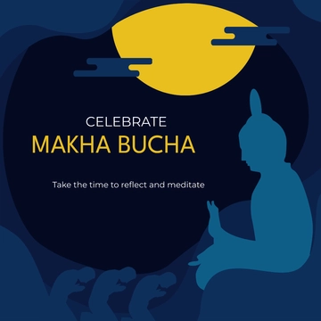 Free Makha Bucha Instagram Post Template to Edit Online