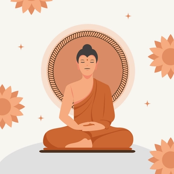 Free Makha Bucha Cartoon Vector Template to Edit Online