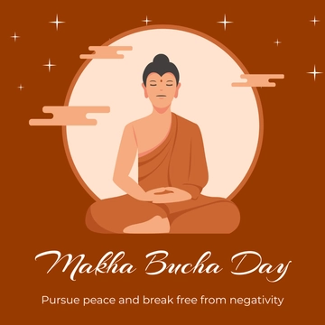 Free Makha Bucha Whatsapp Post Template to Edit Online