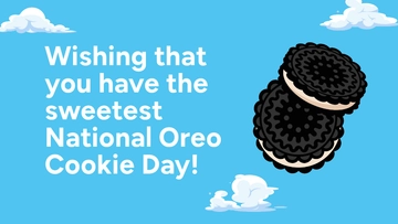 Free National Oreo Cookie Day Wishes Background Template to Edit Online