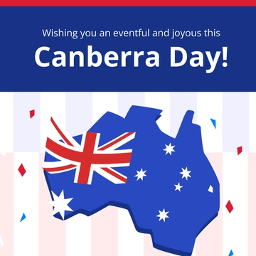 Free Canberra Day Wishes Clipart Template to Edit Online