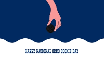 Free Happy National Oreo Cookie Day Background Template to Edit Online