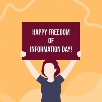 Free Happy Freedom of Information Day Clipart Template to Edit Online