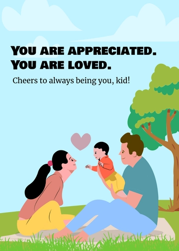 Free Children Appreciation Greeting Template to Edit Online