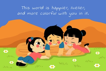 Free Children Appreciation Post Card Template to Edit Online