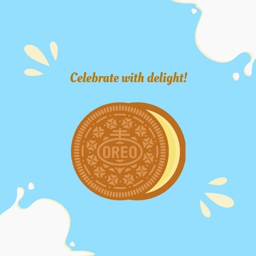 Free National Oreo Cookie Day Celebration Clipart Template to Edit Online