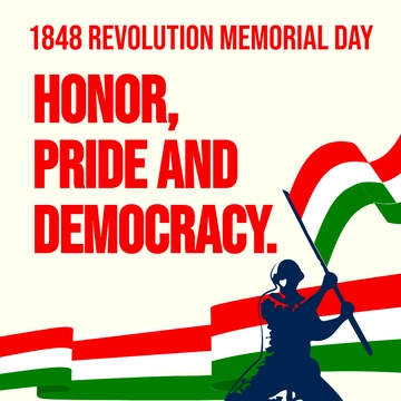Free 1848 Revolution Memorial Day Instagram Post Template to Edit Online