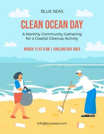 Free Nature Coastal Cleanup Flyer Template to Edit Online