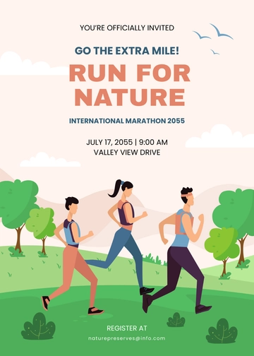 Free Nature Marathon Invitation Template to Edit Online