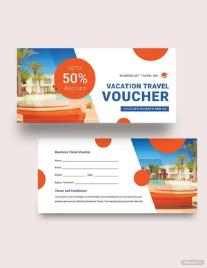 Vacation Travel Voucher Template