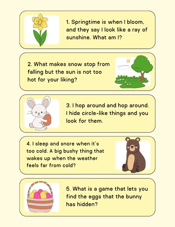 Free Spring Riddle Template to Edit Online