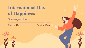 Free International Day of Happiness Invitation Background Template to Edit Online